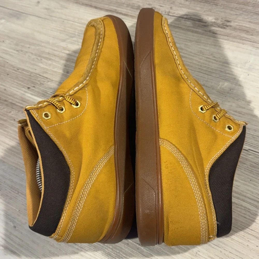 Timberland Groveton Canvas Moc Toe Shoes Men's Mustard Brown‎ Size 11